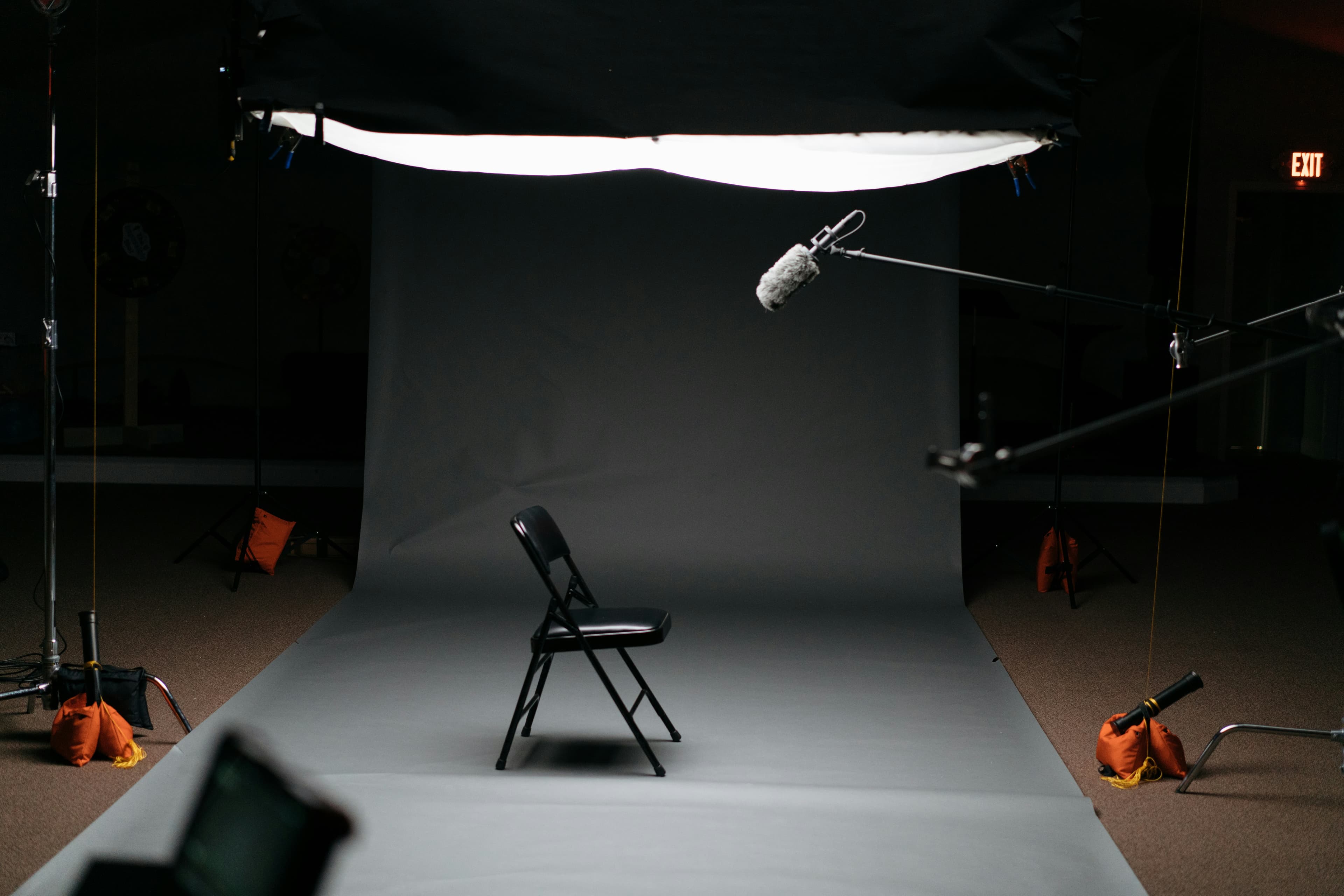 Studio microphone set up for recording