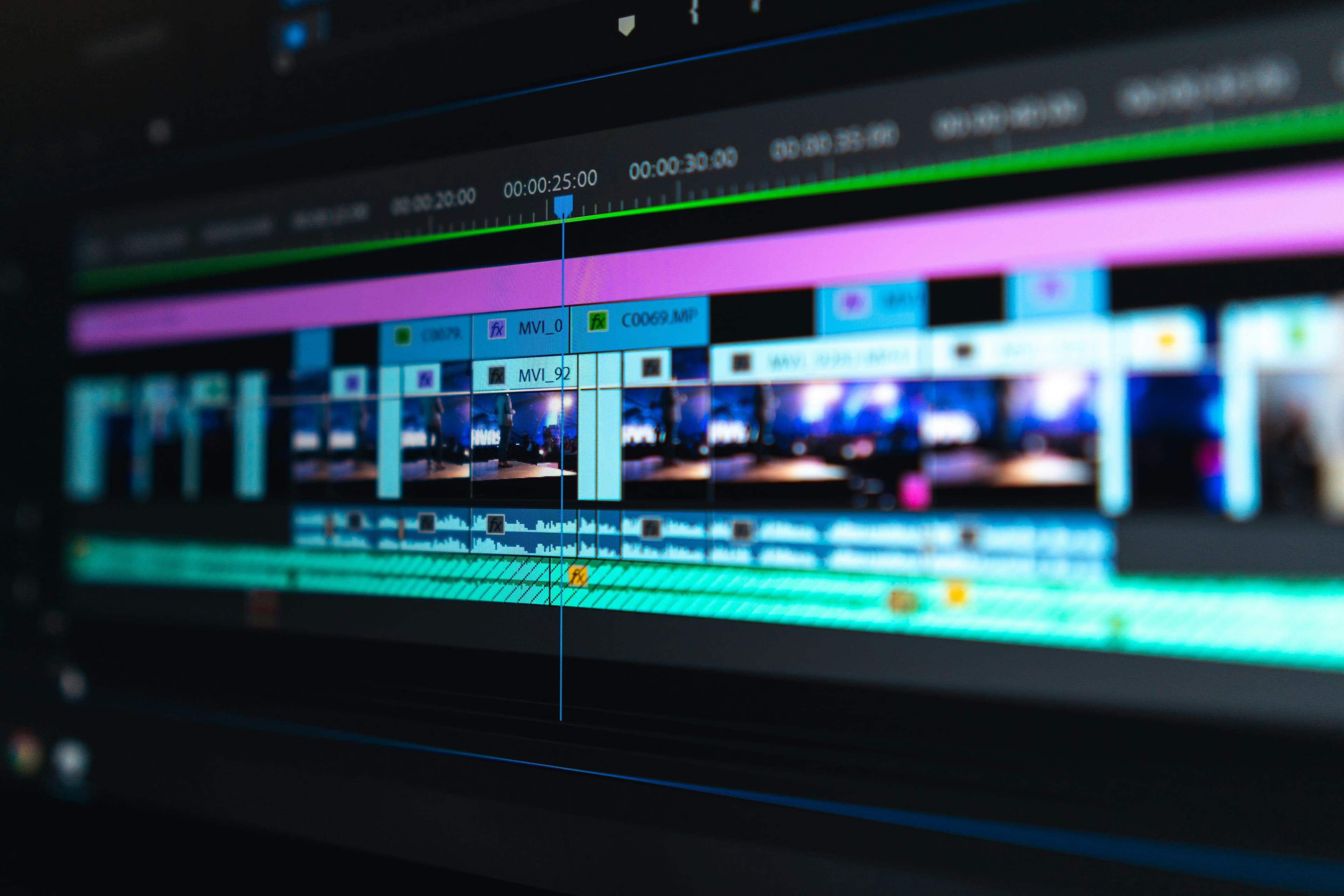Close-up of a video editing timeline — Maximum Pixels privacy stewardship